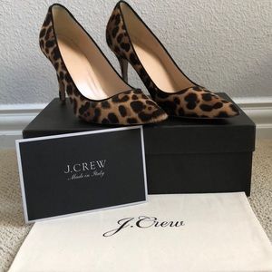 JCrew Elsie Calf Hair Leopard Print Pumps